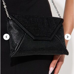 Elegant Black Studded Clutch Bag